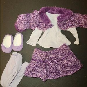American Girl Bitty Twins Doll Pretty Plum Skirt Set 2006 Boucle Skirt For Doll